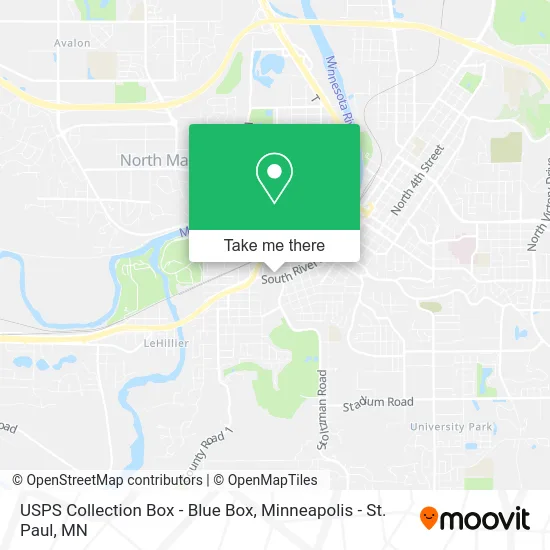 USPS Collection Box - Blue Box map