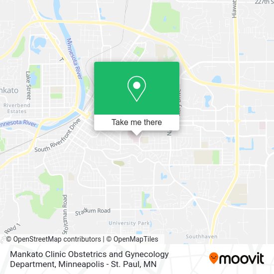 Mankato Clinic Obstetrics and Gynecology Department map