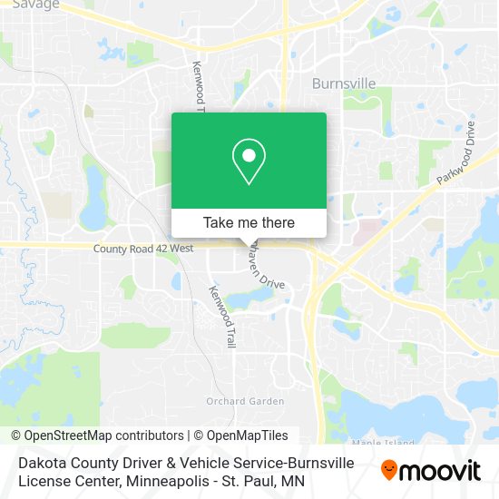 Dakota County Driver & Vehicle Service-Burnsville License Center map