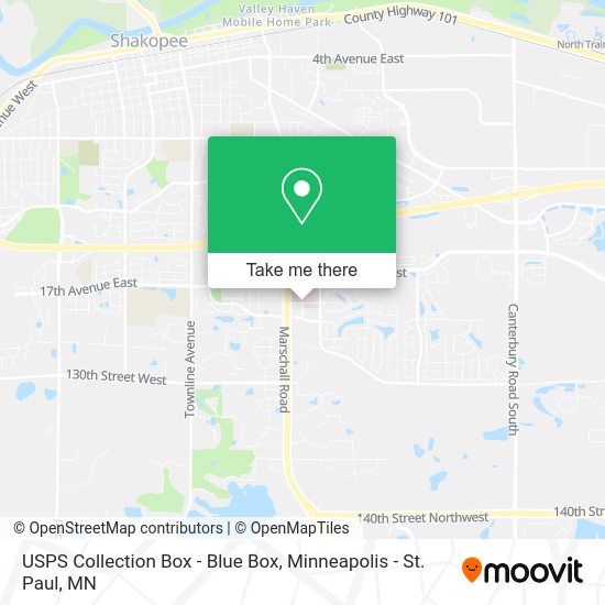 USPS Collection Box - Blue Box map