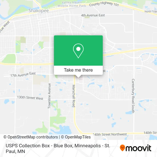 Mapa de USPS Collection Box - Blue Box
