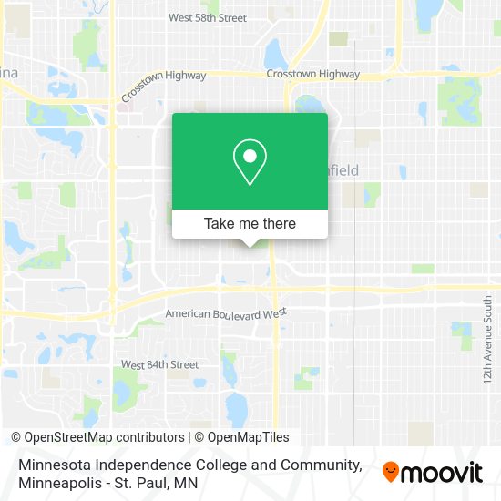 Minnesota Independence College and Community map