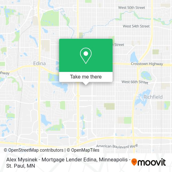 Alex Mysinek - Mortgage Lender Edina map