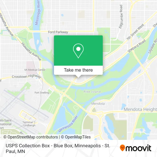 Mapa de USPS Collection Box - Blue Box