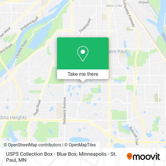 Mapa de USPS Collection Box - Blue Box