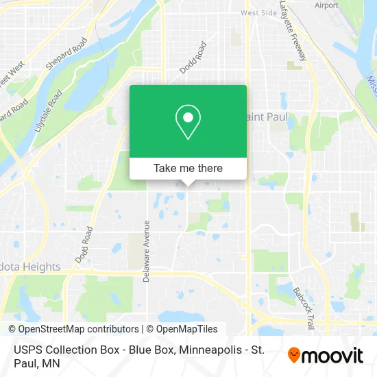 USPS Collection Box - Blue Box map