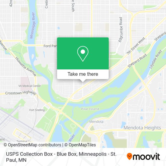 Mapa de USPS Collection Box - Blue Box