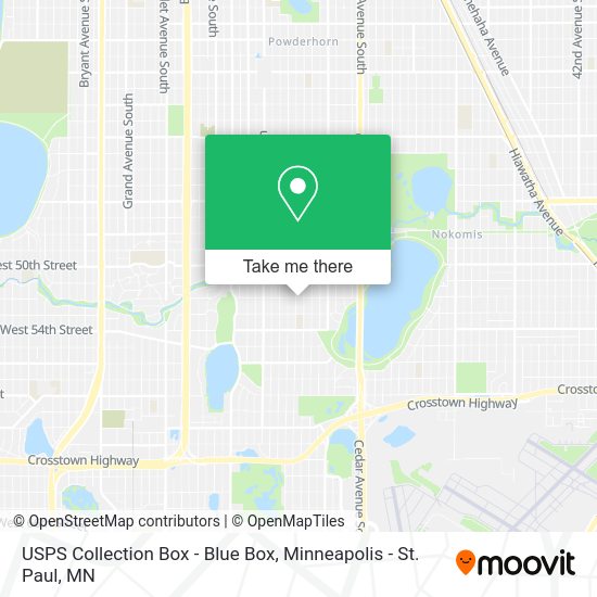 Mapa de USPS Collection Box - Blue Box