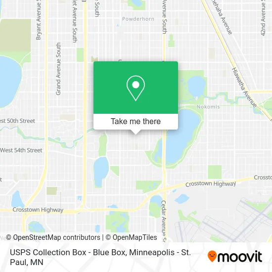 Mapa de USPS Collection Box - Blue Box