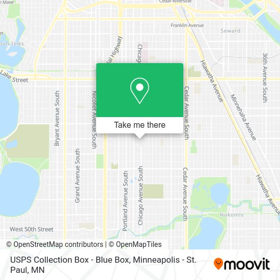 USPS Collection Box - Blue Box map