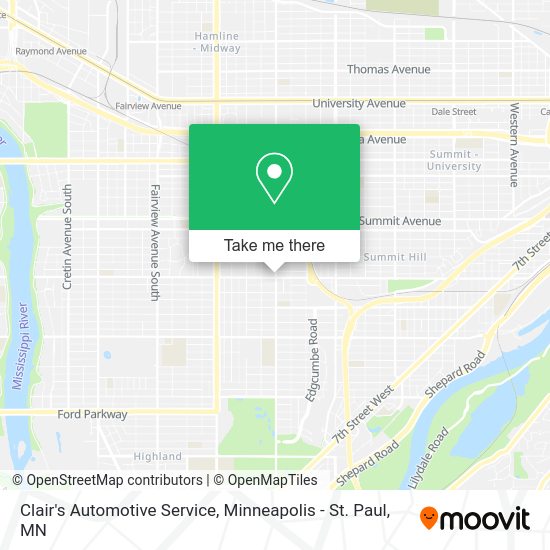 Clair's Automotive Service map