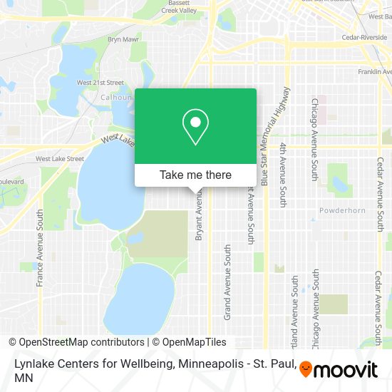Lynlake Centers for Wellbeing map