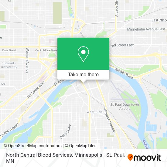 Mapa de North Central Blood Services