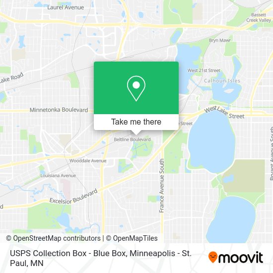 Mapa de USPS Collection Box - Blue Box