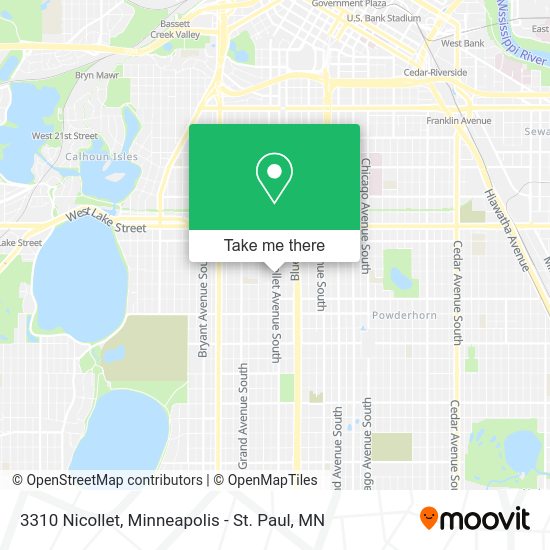 Mapa de 3310 Nicollet