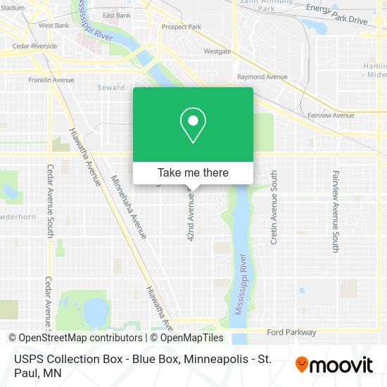 Mapa de USPS Collection Box - Blue Box
