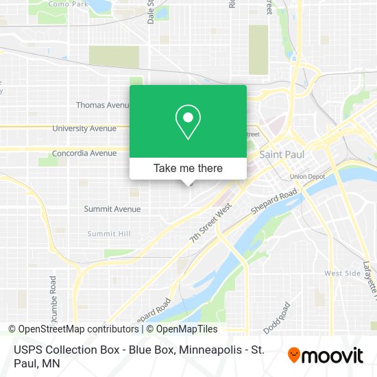 Mapa de USPS Collection Box - Blue Box