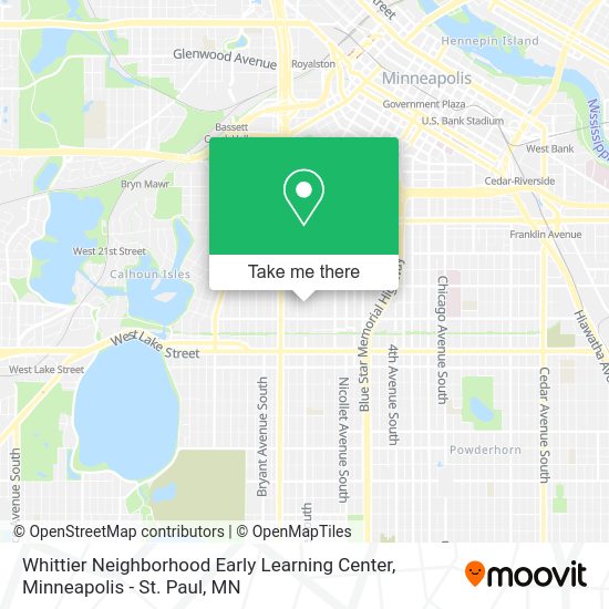 Whittier Neighborhood Early Learning Center map