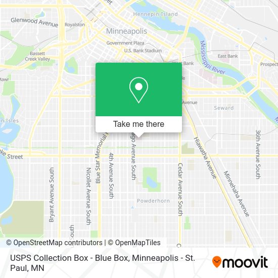 USPS Collection Box - Blue Box map