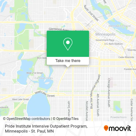 Pride Institute Intensive Outpatient Program map