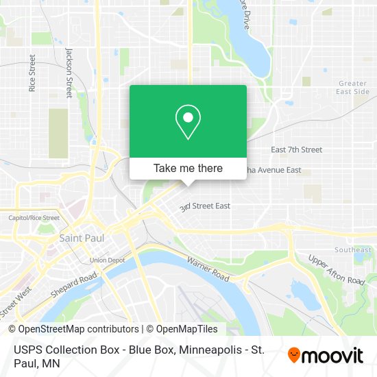 Mapa de USPS Collection Box - Blue Box