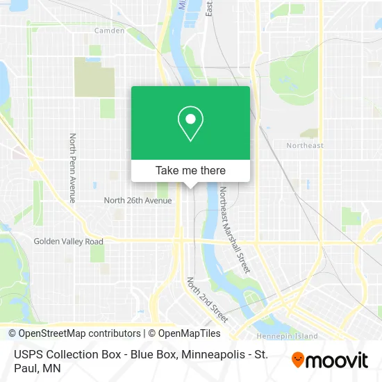 Mapa de USPS Collection Box - Blue Box