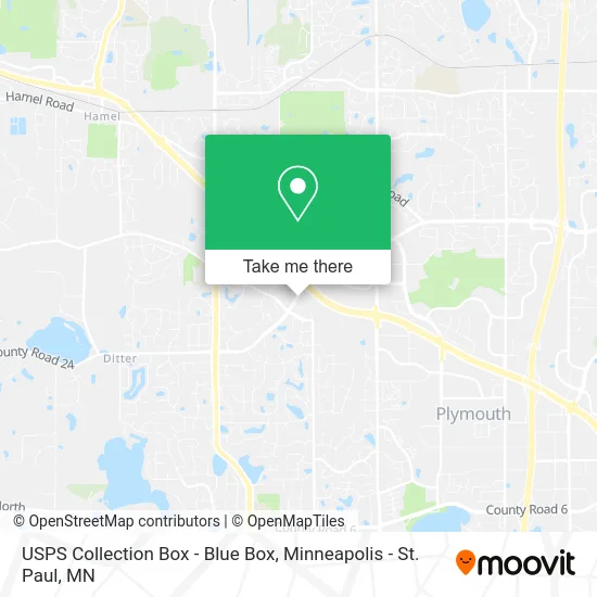 Mapa de USPS Collection Box - Blue Box