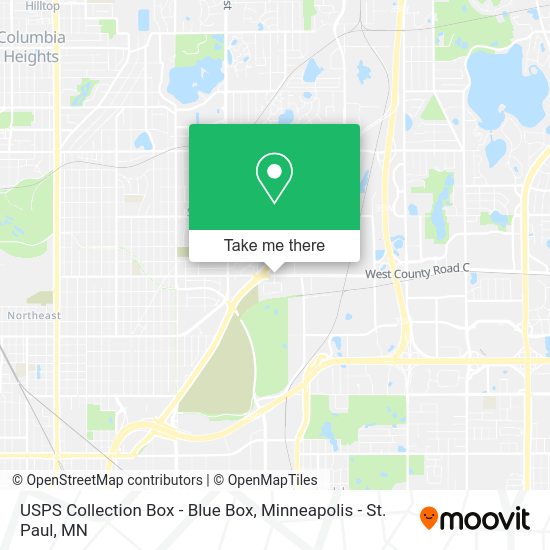 Mapa de USPS Collection Box - Blue Box