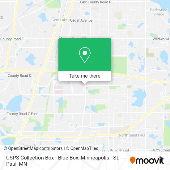 Mapa de USPS Collection Box - Blue Box