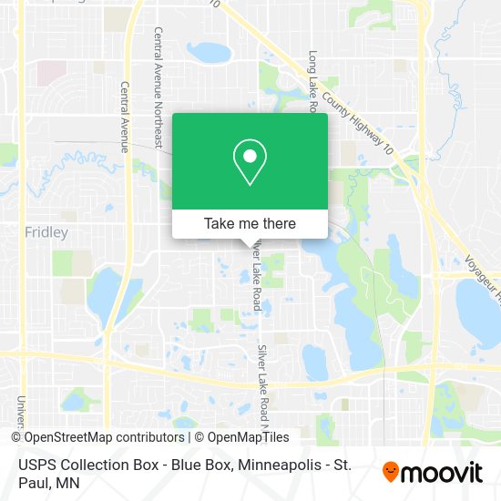 Mapa de USPS Collection Box - Blue Box