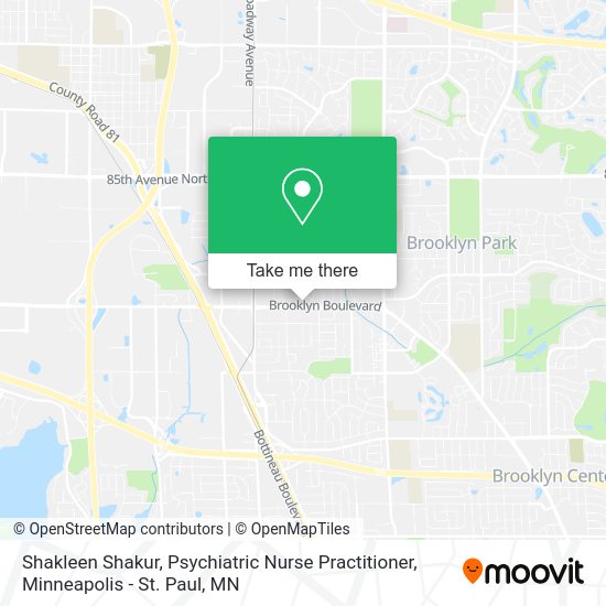 Shakleen Shakur, Psychiatric Nurse Practitioner map