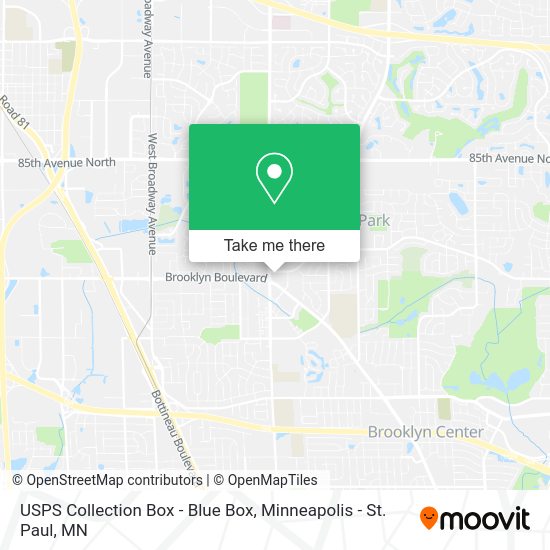 USPS Collection Box - Blue Box map