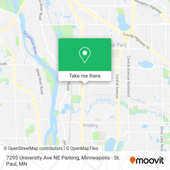 Mapa de 7295 University Ave NE Parking