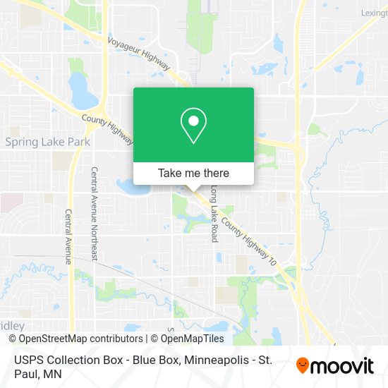 Mapa de USPS Collection Box - Blue Box