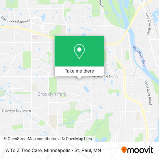 A To Z Tree Care map