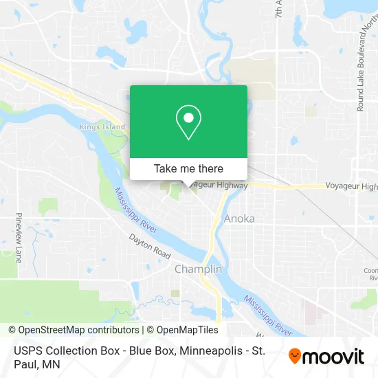 USPS Collection Box - Blue Box map