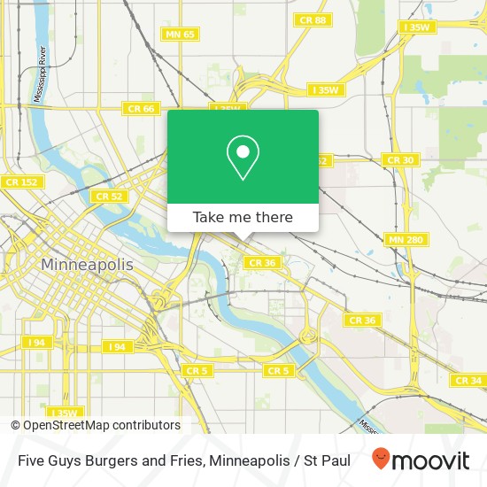 Mapa de Five Guys Burgers and Fries