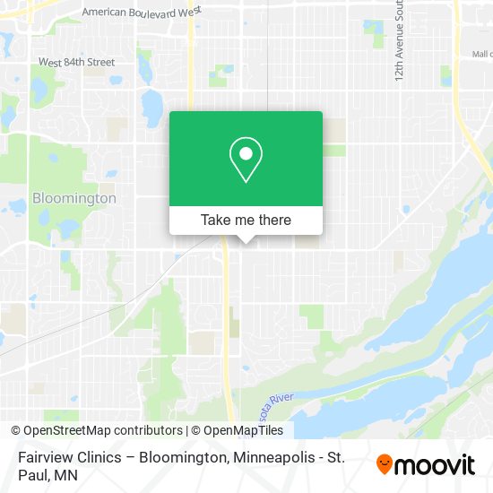 Mapa de Fairview Clinics – Bloomington