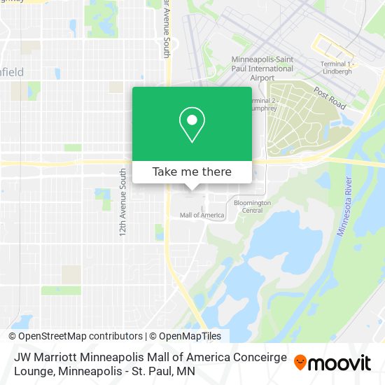 JW Marriott Minneapolis Mall of America Conceirge Lounge map