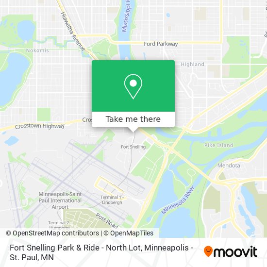 Mapa de Fort Snelling Park & Ride - North Lot