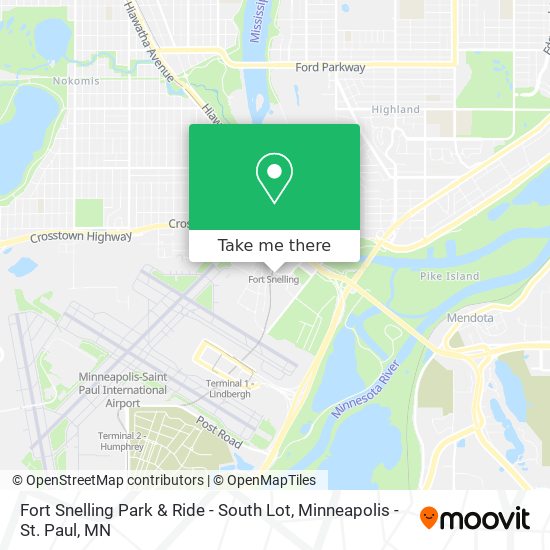 Mapa de Fort Snelling Park & Ride - South Lot