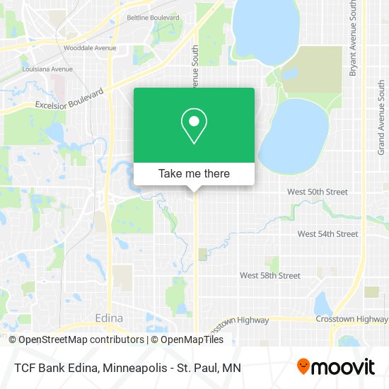 TCF Bank Edina map