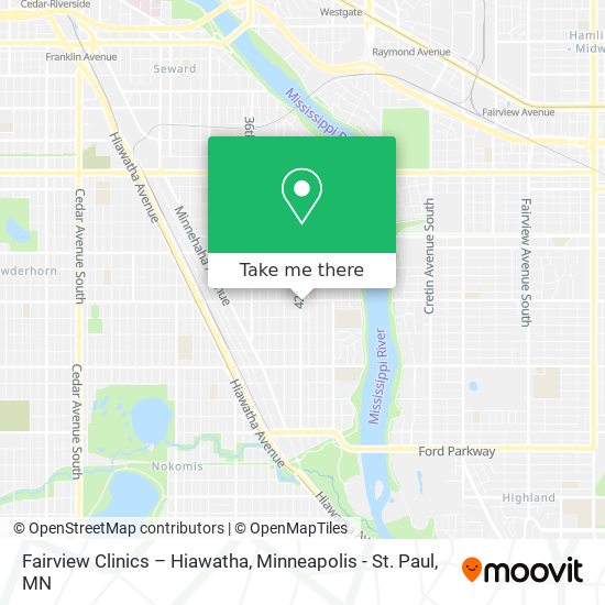 Fairview Clinics – Hiawatha map