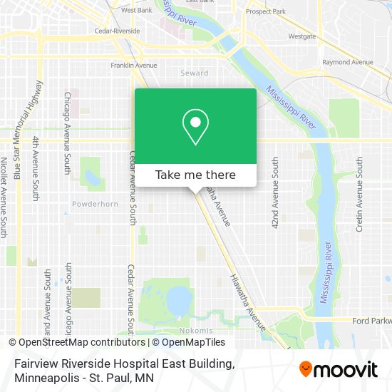 Mapa de Fairview Riverside Hospital East Building