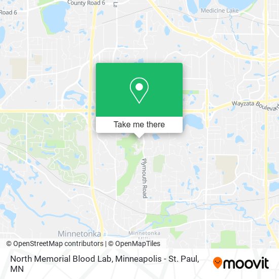 North Memorial Blood Lab map