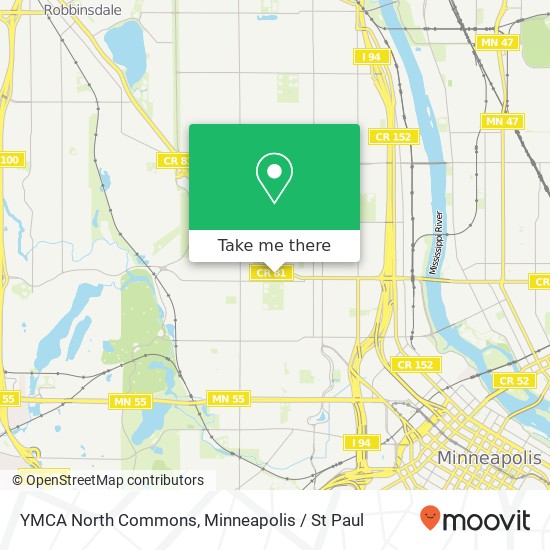 YMCA North Commons map