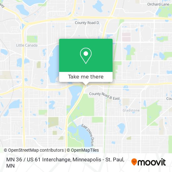 MN 36 / US 61 Interchange map