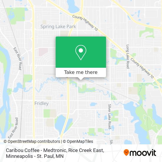 Caribou Coffee - Medtronic, Rice Creek East map