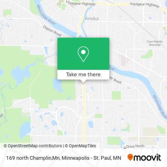 169 north Champlin,Mn map