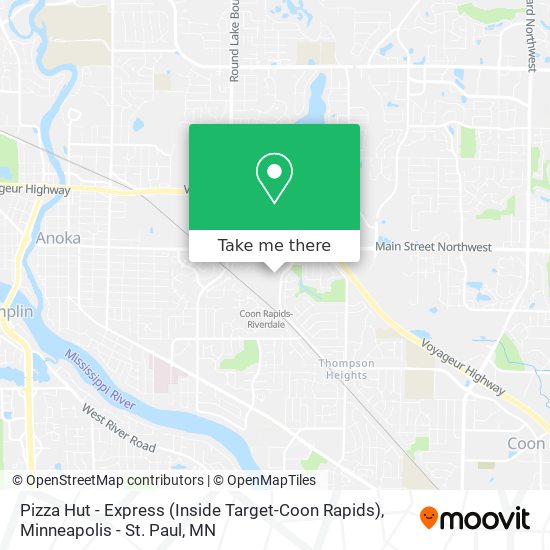 Mapa de Pizza Hut - Express (Inside Target-Coon Rapids)